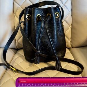 Black Leather Dooney & Bourke Bucket Bag
